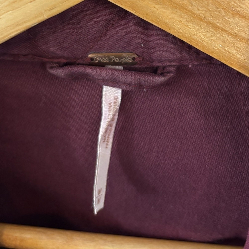 Free People Not Your Brothers Surplus Burgundy Utility Jacket - Picture 4 of 10